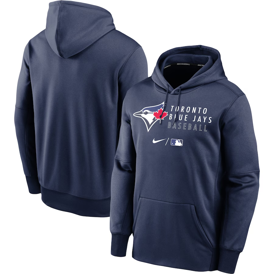 Men's Toronto Blue Jays Navy Collection Logo Stack Performance Pullover Hoodie
